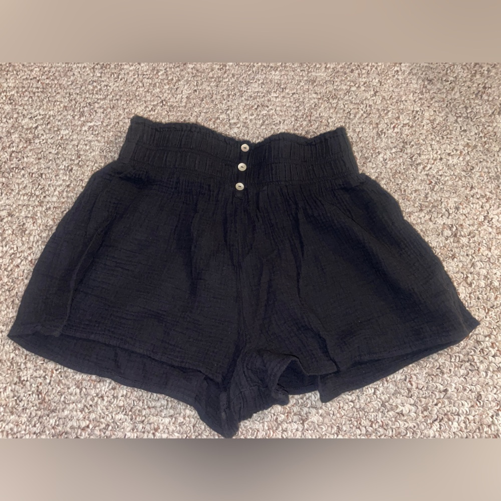 Black cotton shorts